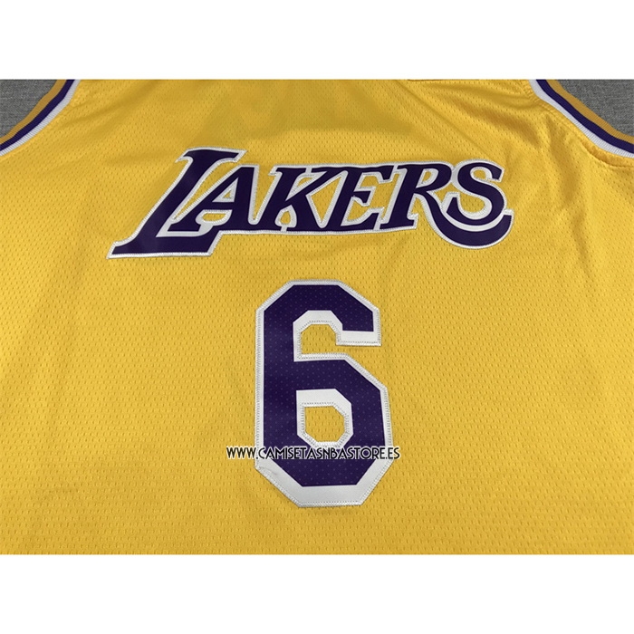 LeBron James NO 6 Camiseta Los Angeles Lakers Icon 2022-23 Amarillo